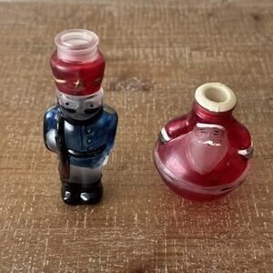 Vintage Old World Christmas Glass Light Covers Santa & Nutcracker Prince